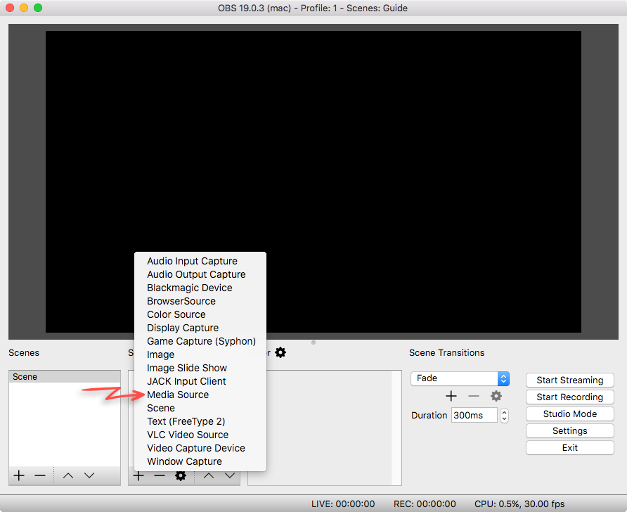 how to record a video using obs studio