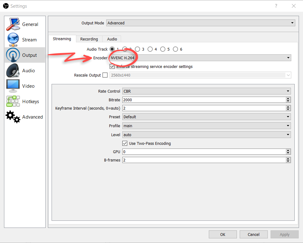 segundo Virgen a la deriva How to Enable Hardware Encoding (NVENC) in OBS (Open Broadcaster Software)